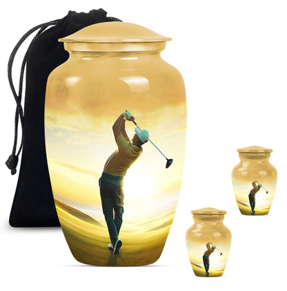 Personalized Golf Memorial Urn for Human Ashes - 10-inch, 200 cu in - Yatskia
