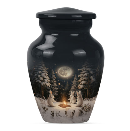 White Personalized Galaxy Cremation Urn for Human Ashes - 10-inch, 200 cu in - Yatskia