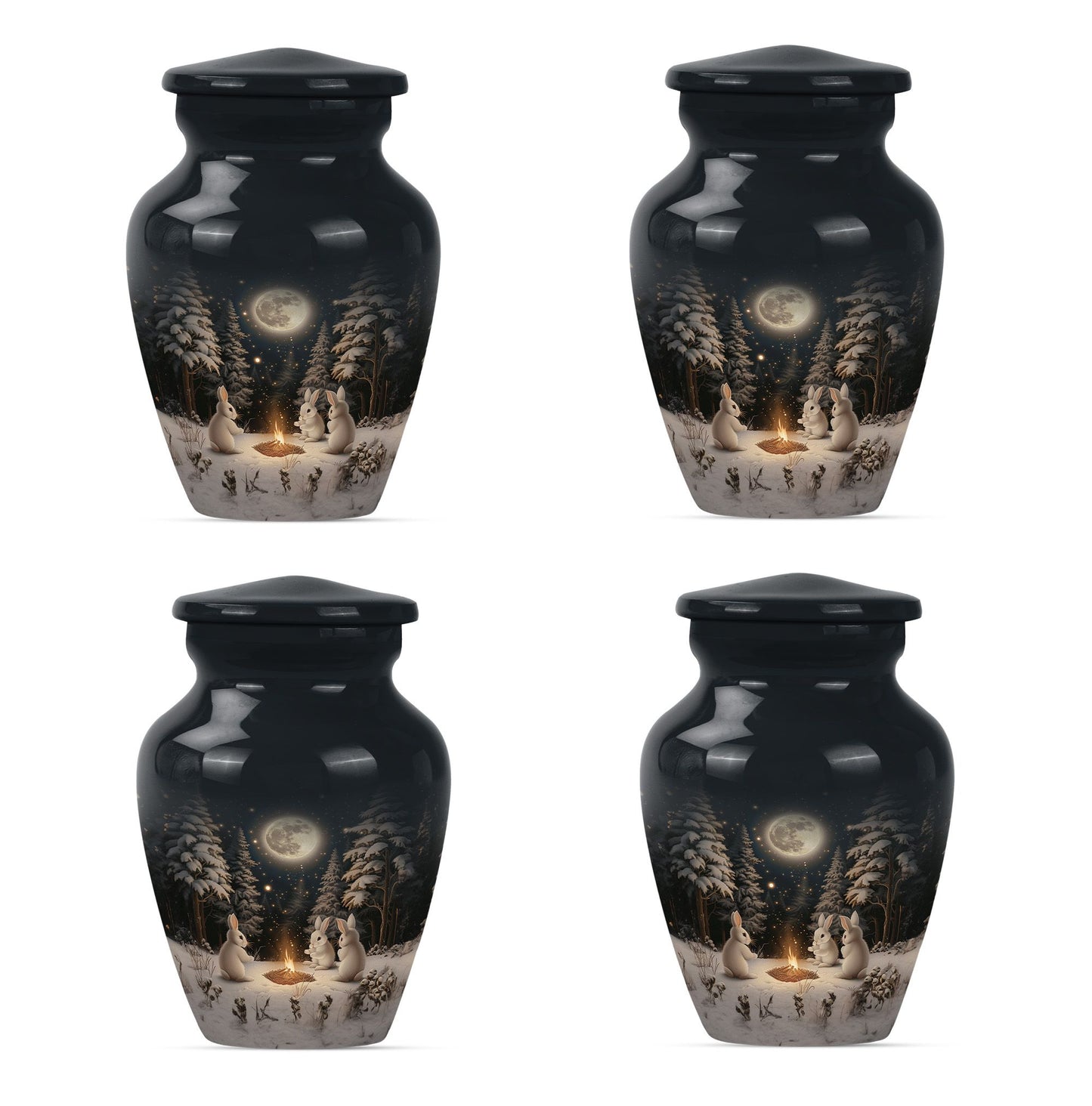 White Personalized Galaxy Cremation Urn for Human Ashes - 10-inch, 200 cu in - Yatskia