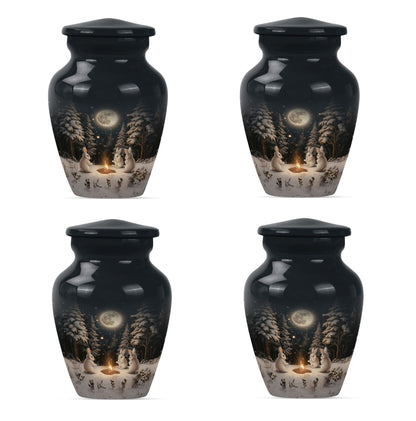 White Personalized Galaxy Cremation Urn for Human Ashes - 10-inch, 200 cu in - Yatskia