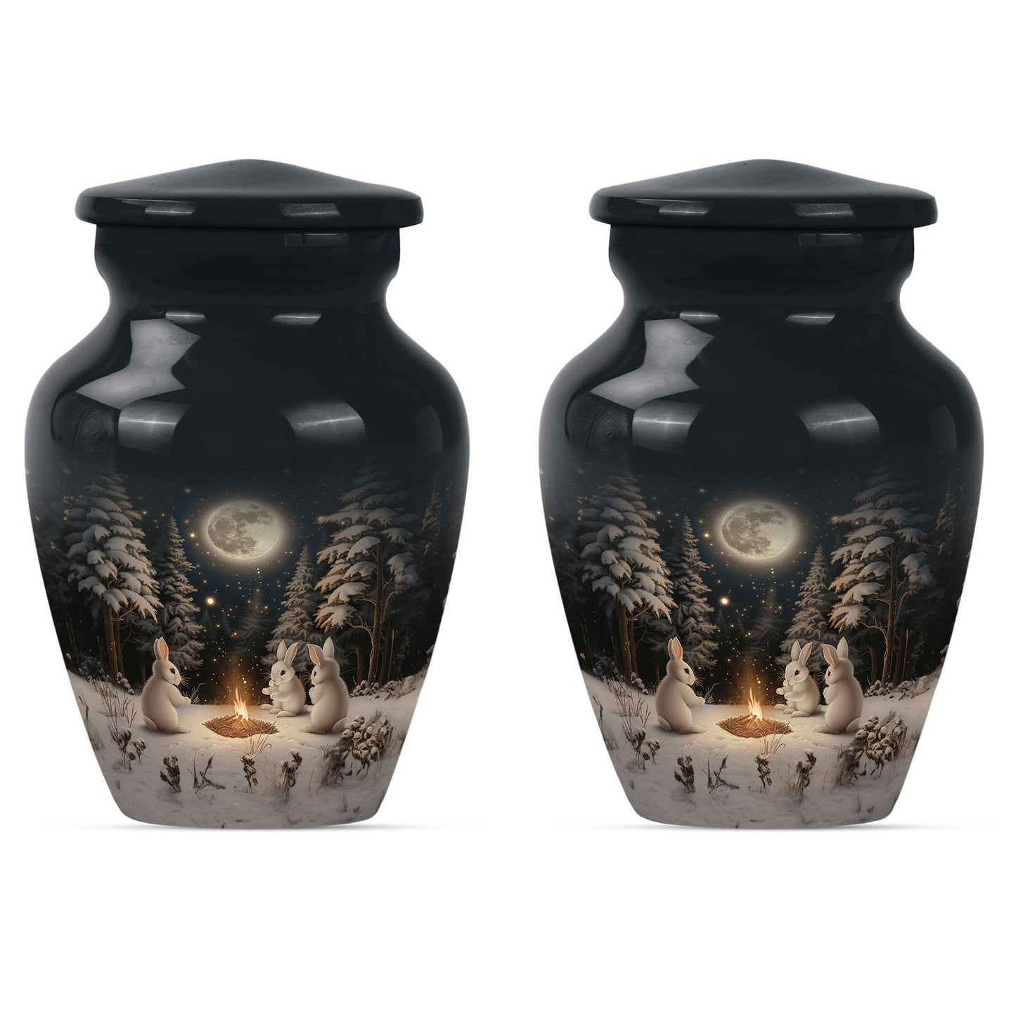 White Personalized Galaxy Cremation Urn for Human Ashes - 10-inch, 200 cu in - Yatskia