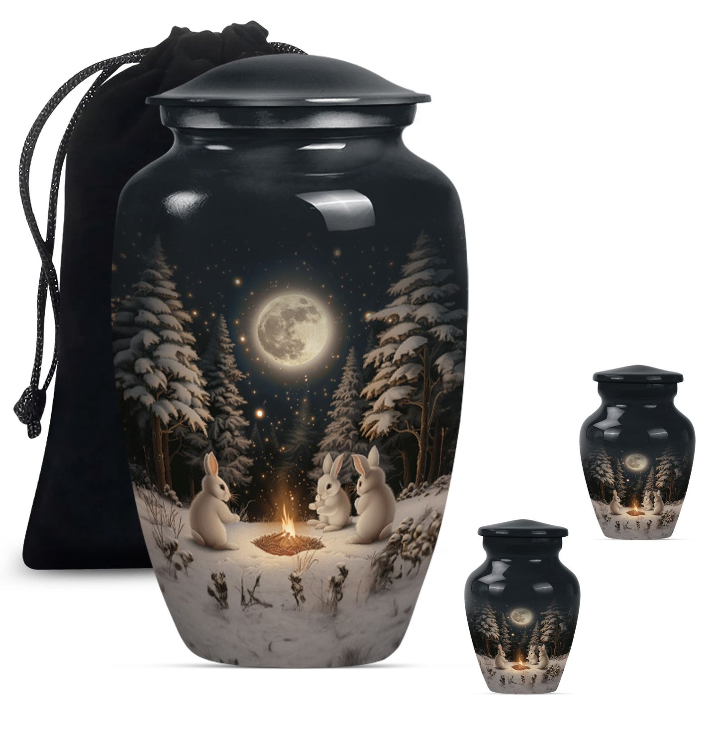 White Personalized Galaxy Cremation Urn for Human Ashes - 10-inch, 200 cu in - Yatskia
