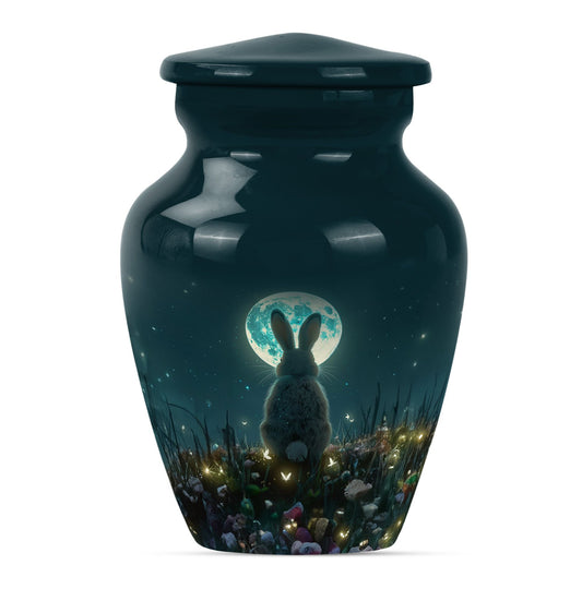 White Bunny Moon Small Urns For Ashes Large Funeral, Ashes Urn