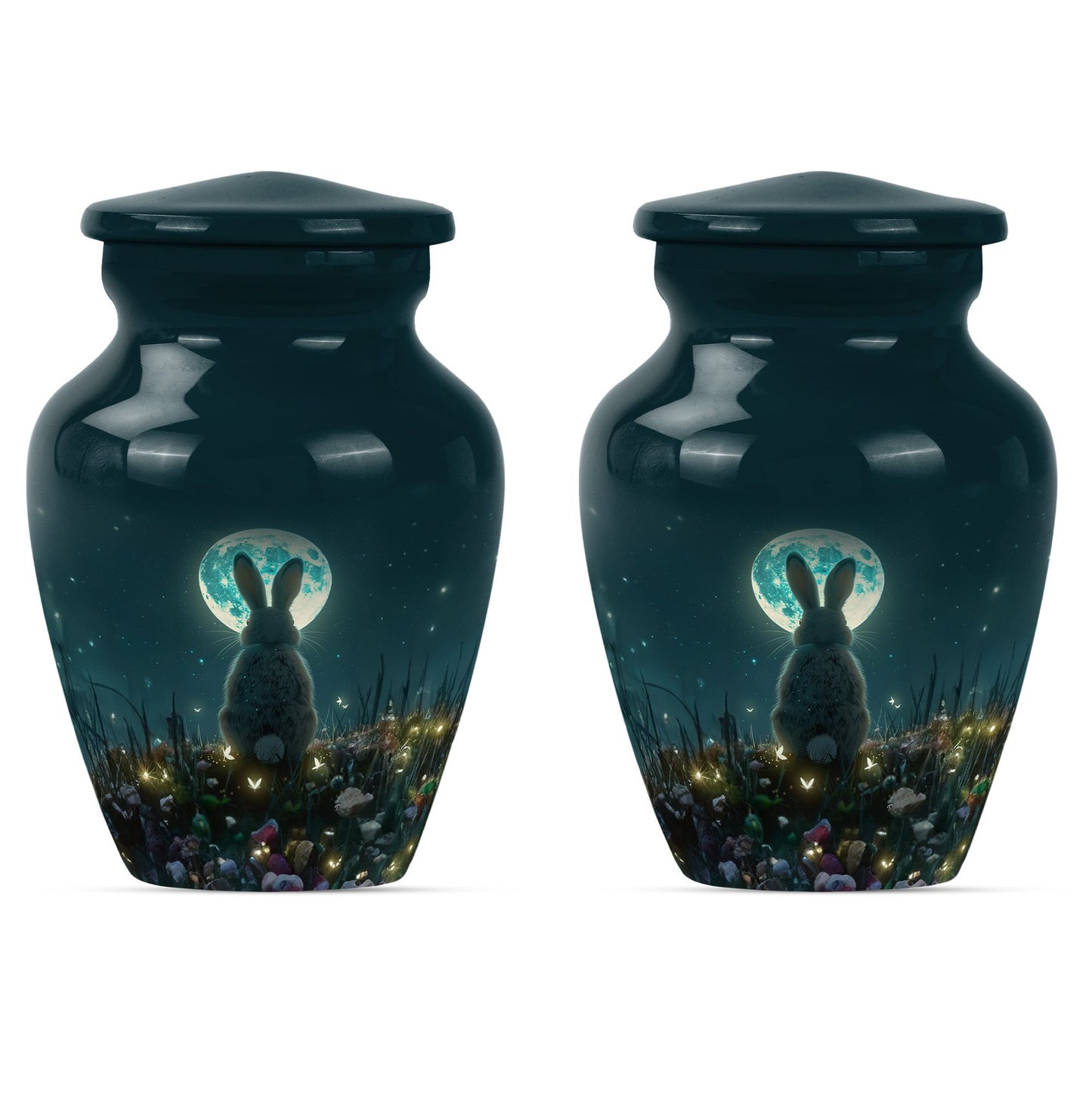 White Personalized Galaxy Keepsake Urn for Human Ashes - 10-inch, 200 cu in - Yatskia