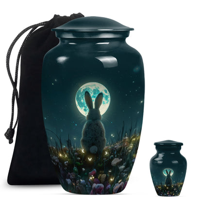 White Personalized Galaxy Keepsake Urn for Human Ashes - 10-inch, 200 cu in - Yatskia