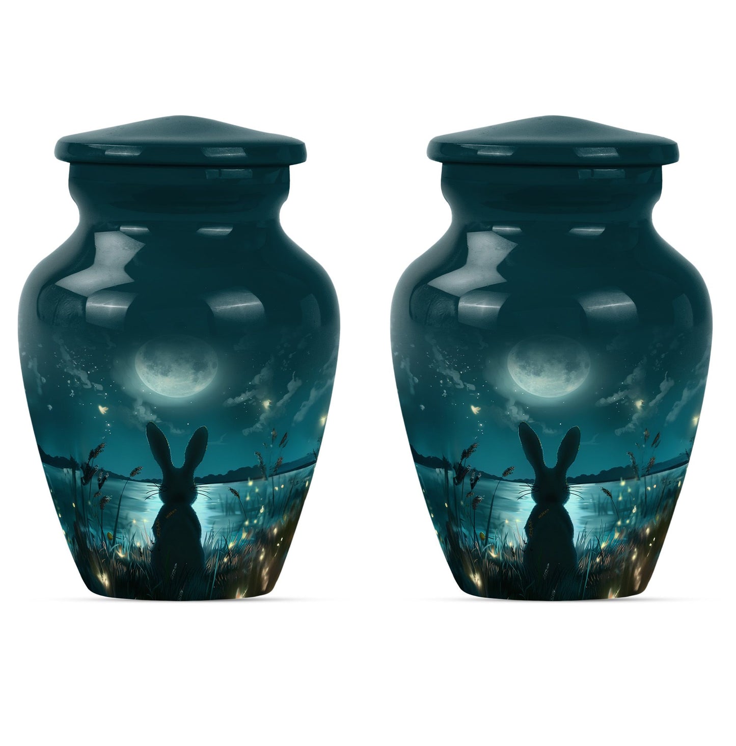 White Personalized Galaxy Cremation Urn for Adults - 10-inch, 200 cu in - Yatskia