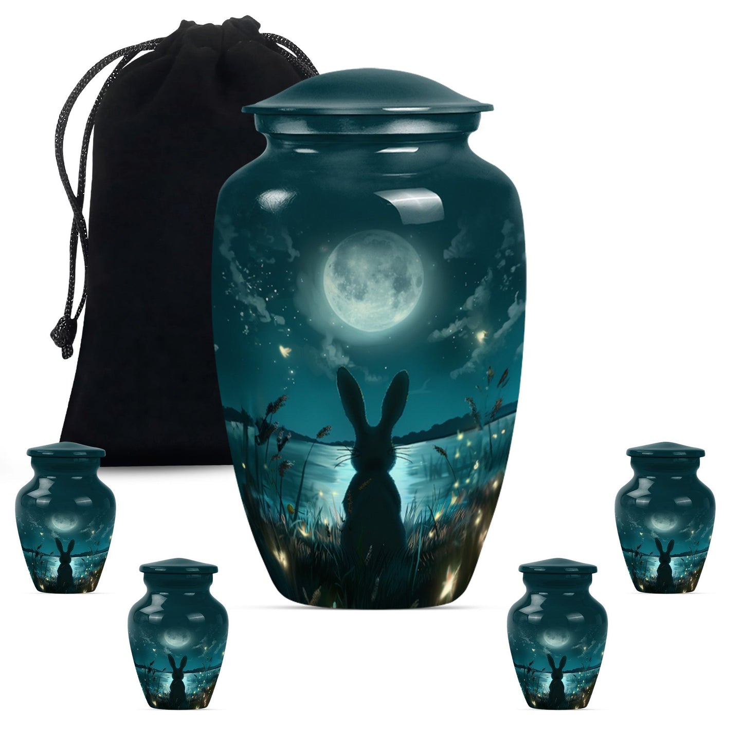 White Personalized Galaxy Cremation Urn for Adults - 10-inch, 200 cu in - Yatskia