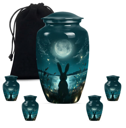 White Personalized Galaxy Cremation Urn for Adults - 10-inch, 200 cu in - Yatskia