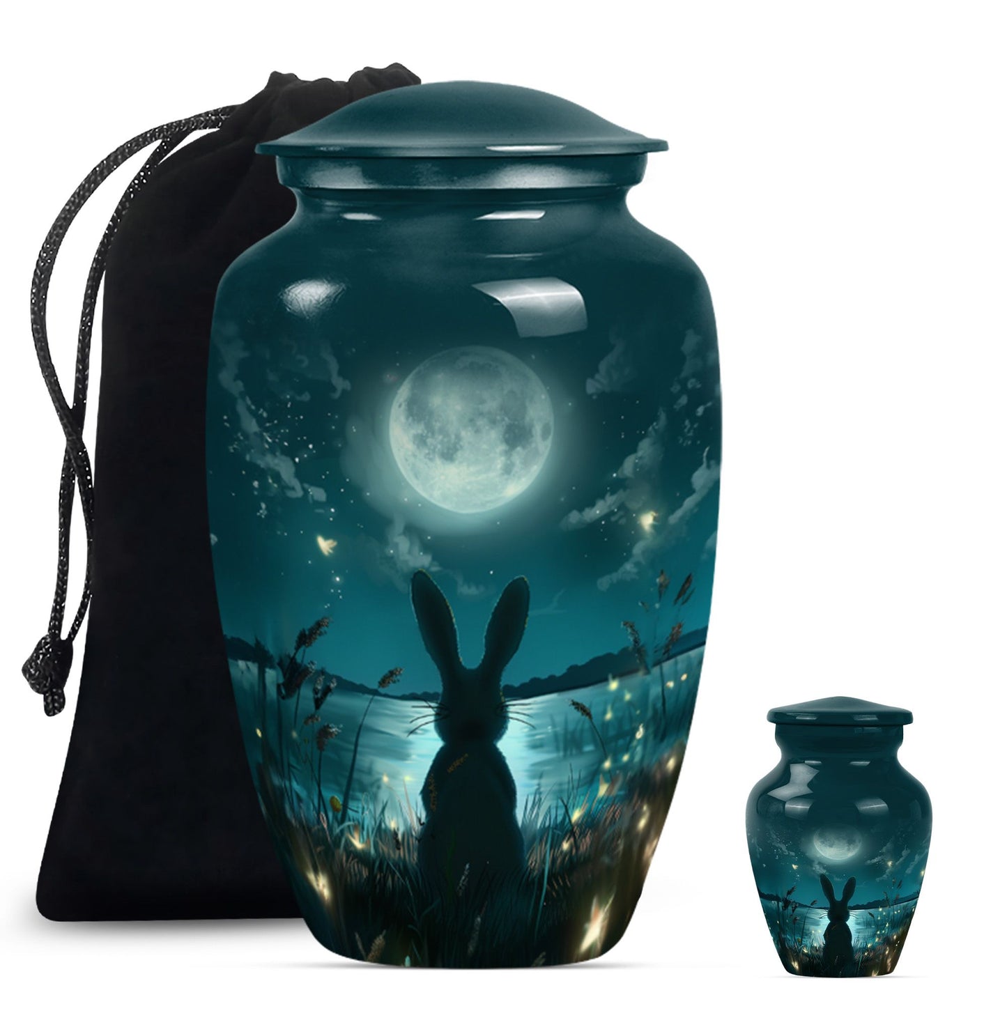 White Personalized Galaxy Cremation Urn for Adults - 10-inch, 200 cu in - Yatskia