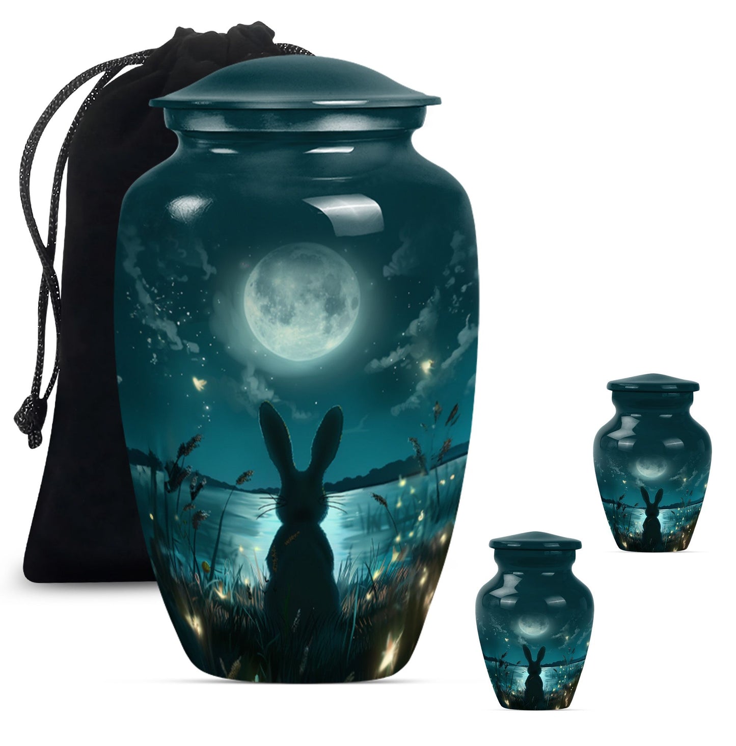 White Personalized Galaxy Cremation Urn for Adults - 10-inch, 200 cu in - Yatskia