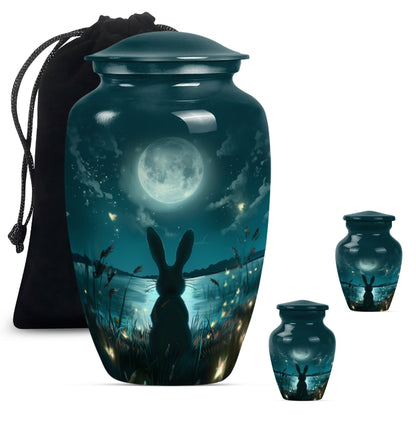 White Personalized Galaxy Cremation Urn for Adults - 10-inch, 200 cu in - Yatskia