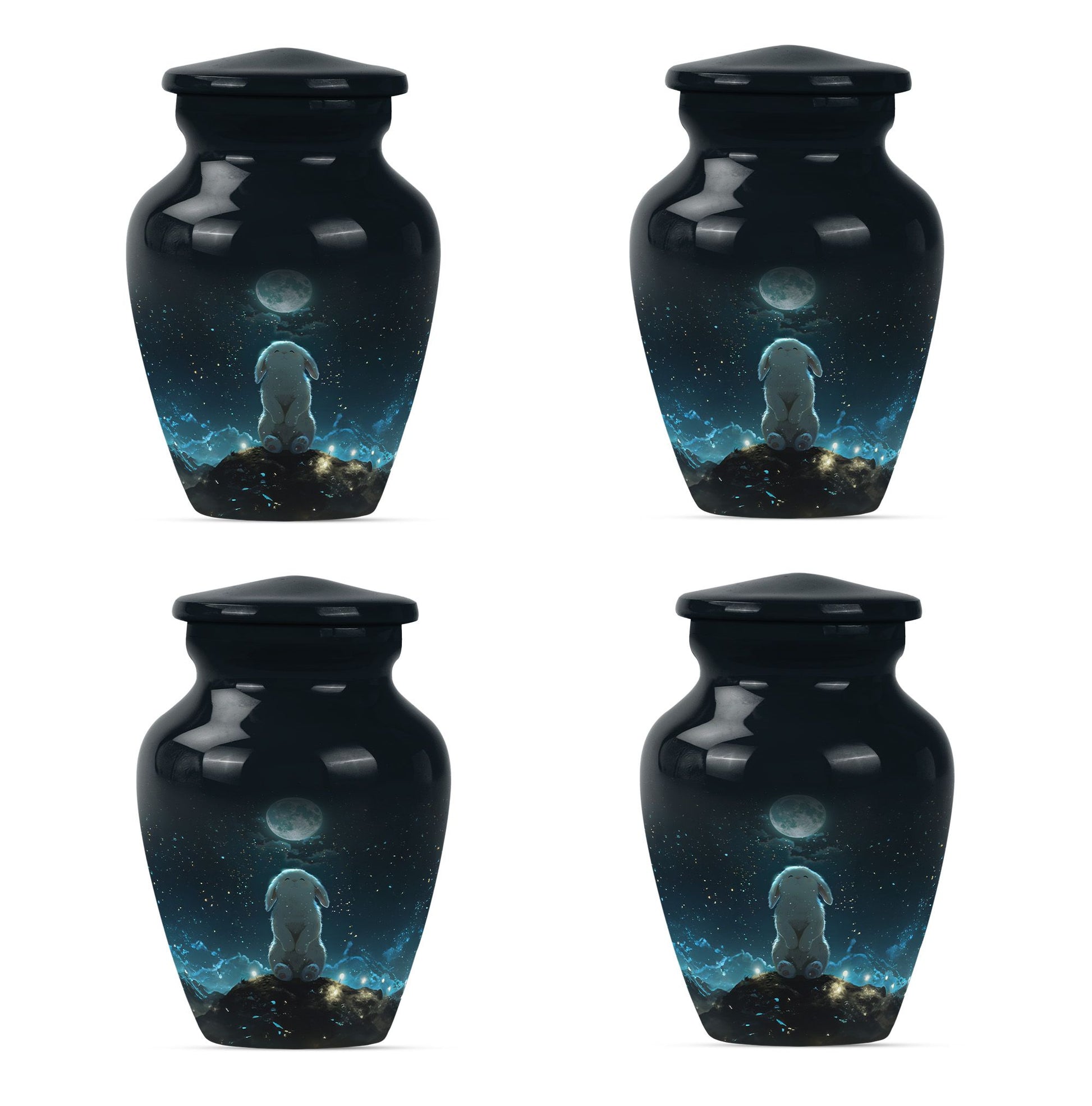 White Bunny Moon Women Funeral - Cremation Urns For Ashes For Women