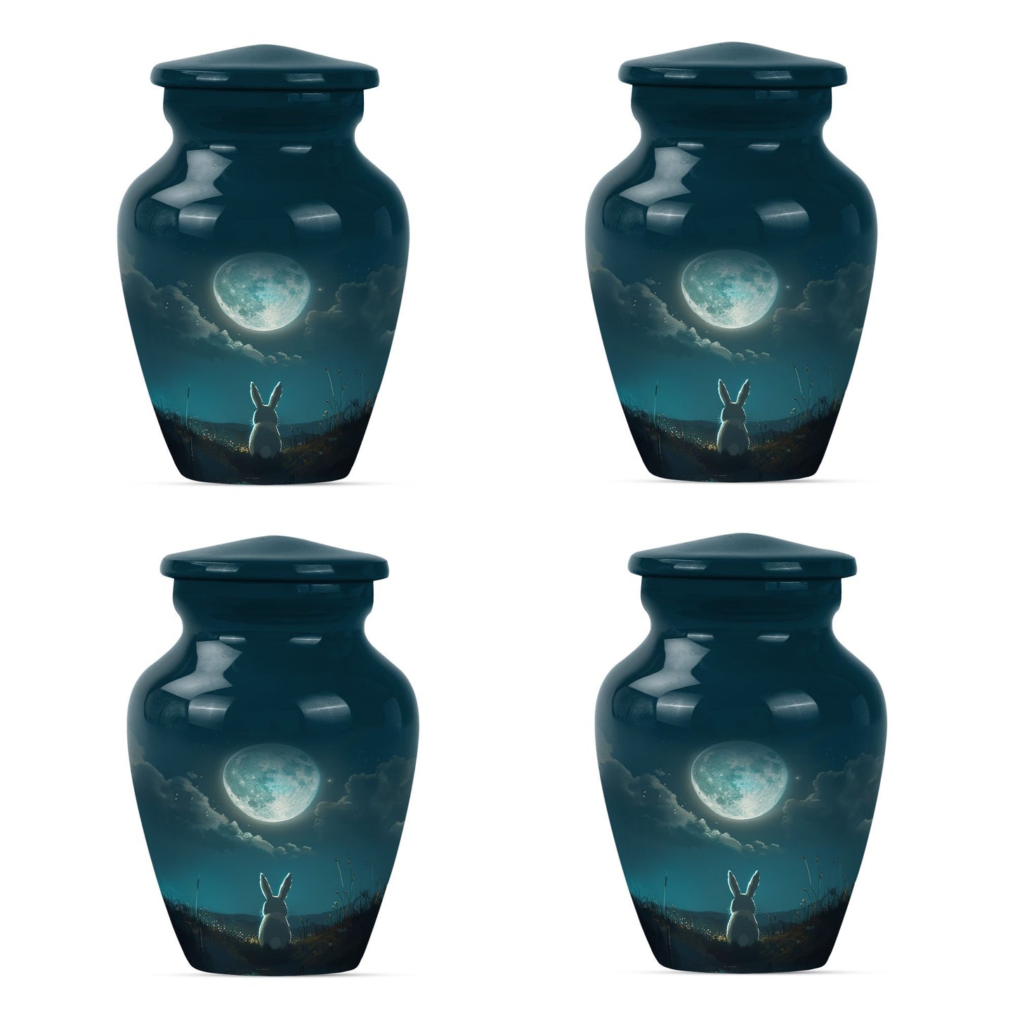White Personalized Galaxy Cremation Urn for Human Ashes - 10-inch, 200 cu in - Yatskia