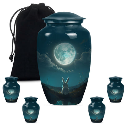 White Personalized Galaxy Cremation Urn for Human Ashes - 10-inch, 200 cu in - Yatskia