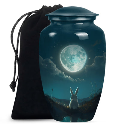 White Personalized Galaxy Cremation Urn for Human Ashes - 10-inch, 200 cu in - Yatskia