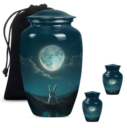 White Personalized Galaxy Cremation Urn for Human Ashes - 10-inch, 200 cu in - Yatskia