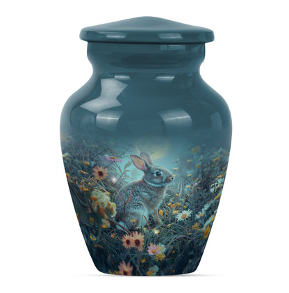 white bunny moon urn.