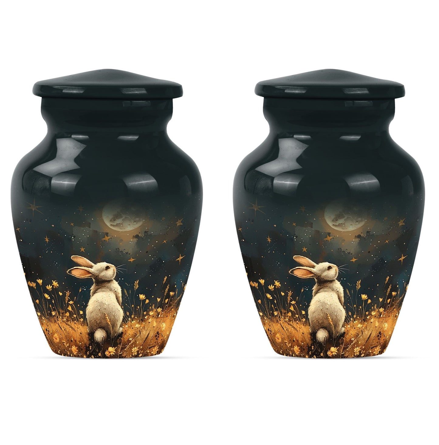 10-inch white bunny moon Urn