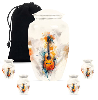 Classic 10-inch Aluminium Guitar Urn for adult human ashes.