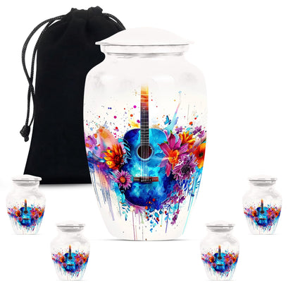 Personalized Guitar Cremation Urn for Human Ashes - 10-inch, 200 cu in - Yatskia