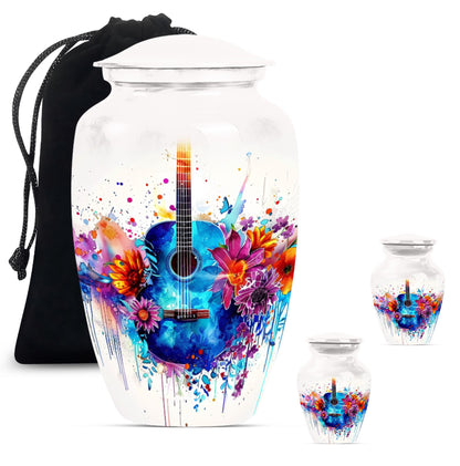 Personalized Guitar Cremation Urn for Human Ashes - 10-inch, 200 cu in - Yatskia