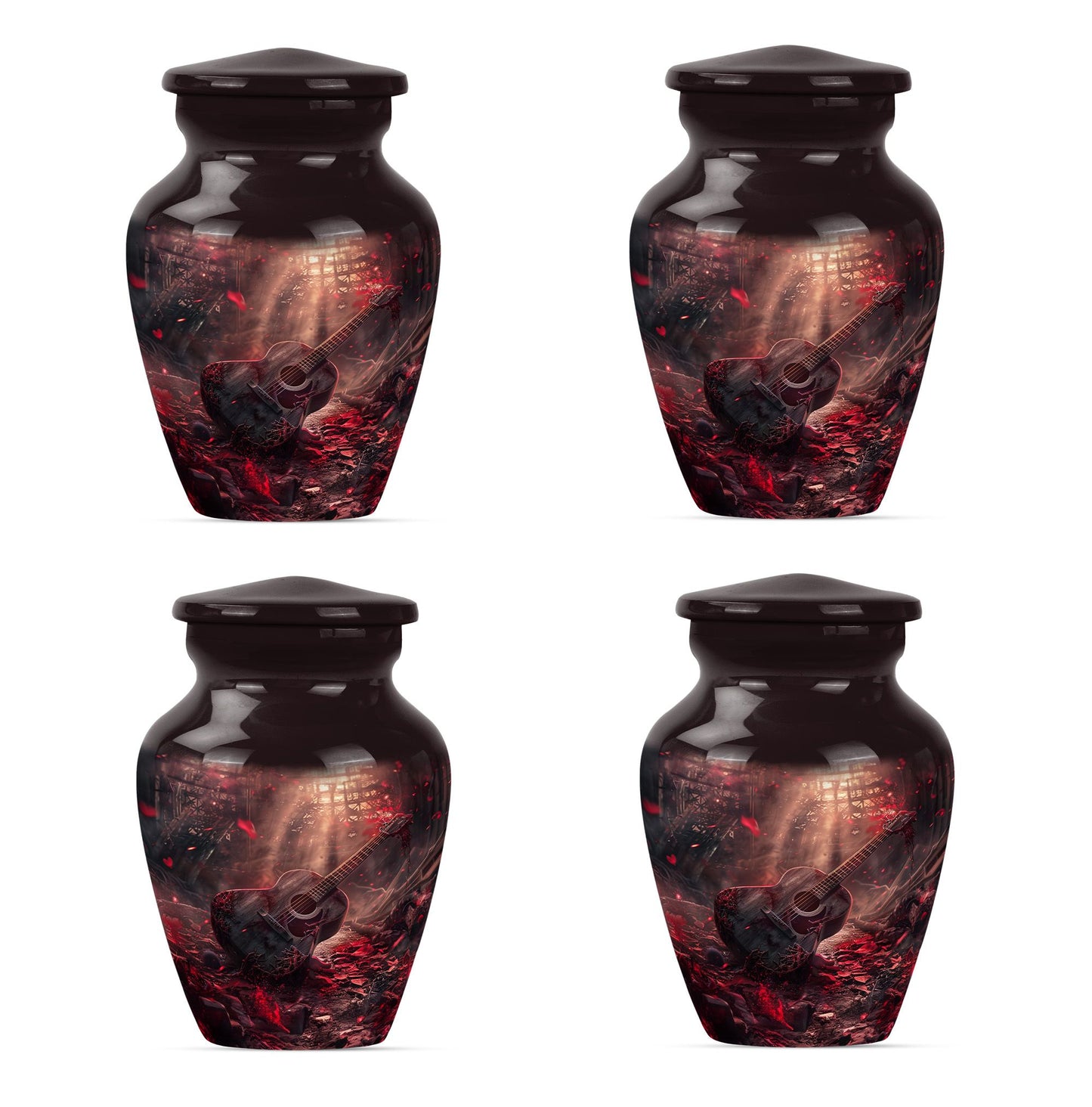 Personalized Guitar Cremation Urn for Men - 10-inch, 200 cu in - Yatskia