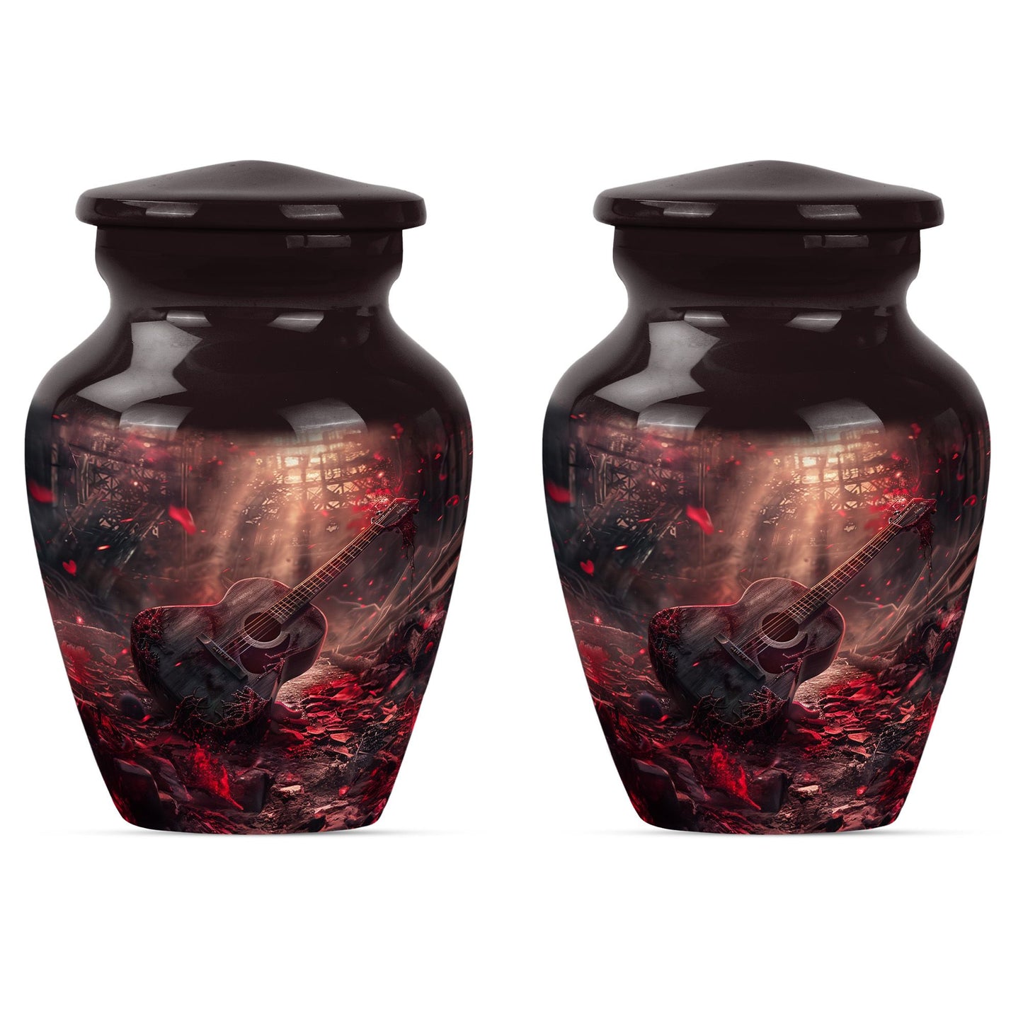 Personalized Guitar Cremation Urn for Men - 10-inch, 200 cu in - Yatskia