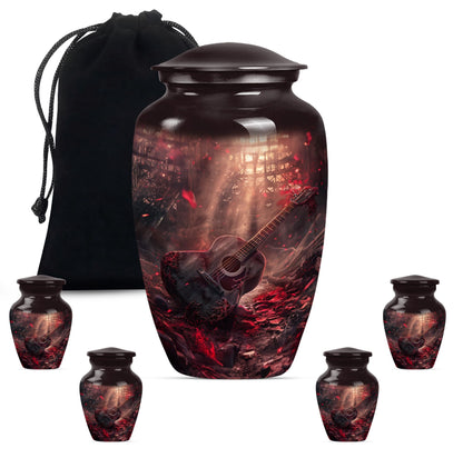 Personalized Guitar Cremation Urn for Men - 10-inch, 200 cu in - Yatskia