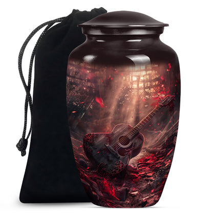 Personalized Guitar Cremation Urn for Men - 10-inch, 200 cu in - Yatskia