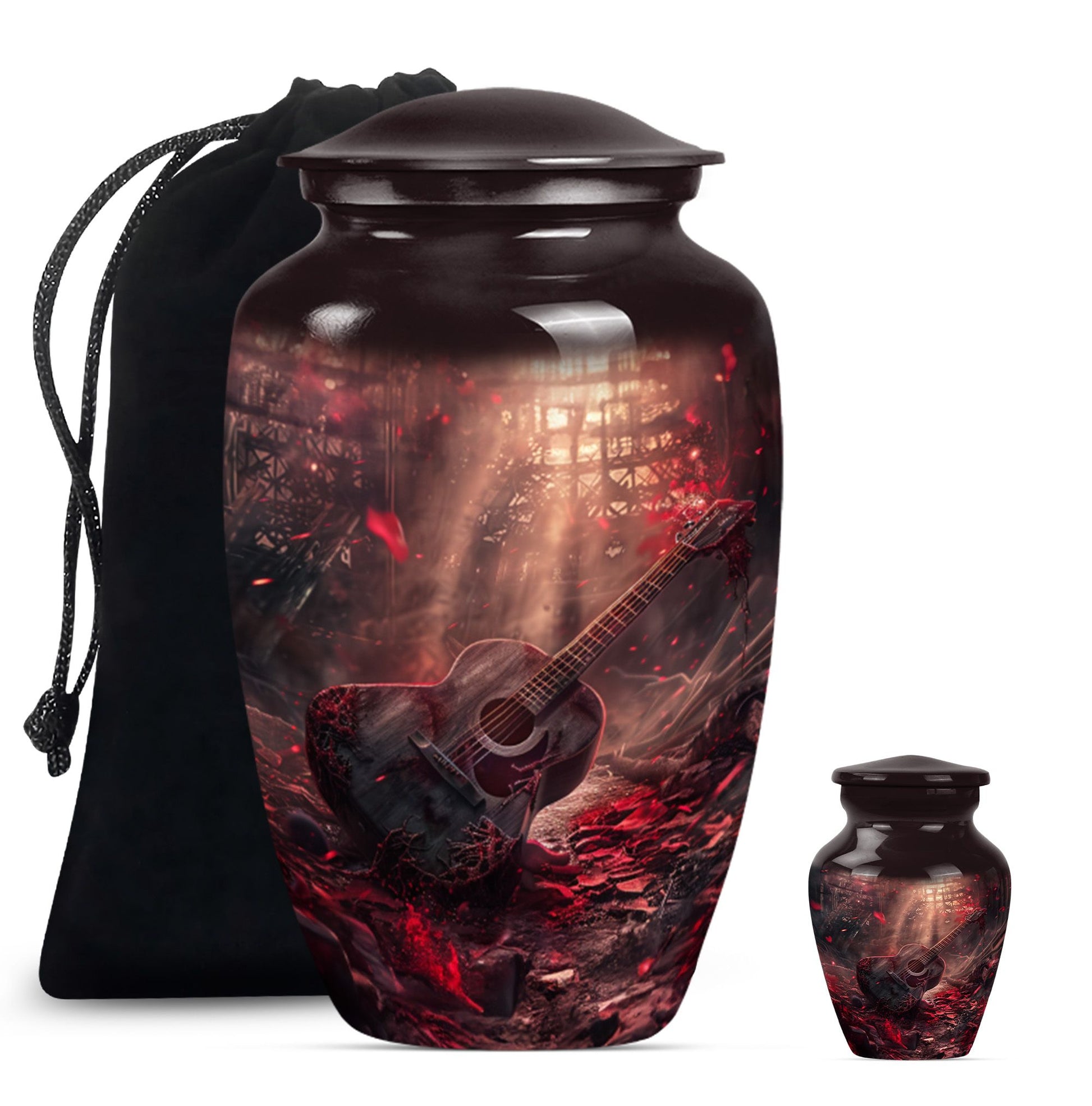 Guitar Cremation Urns For Large Human Ashes - Funeral Urns For Men