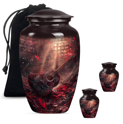 Personalized Guitar Cremation Urn for Men - 10-inch, 200 cu in - Yatskia