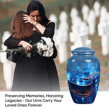 10-inch classic guitar urn for men's memorial, 