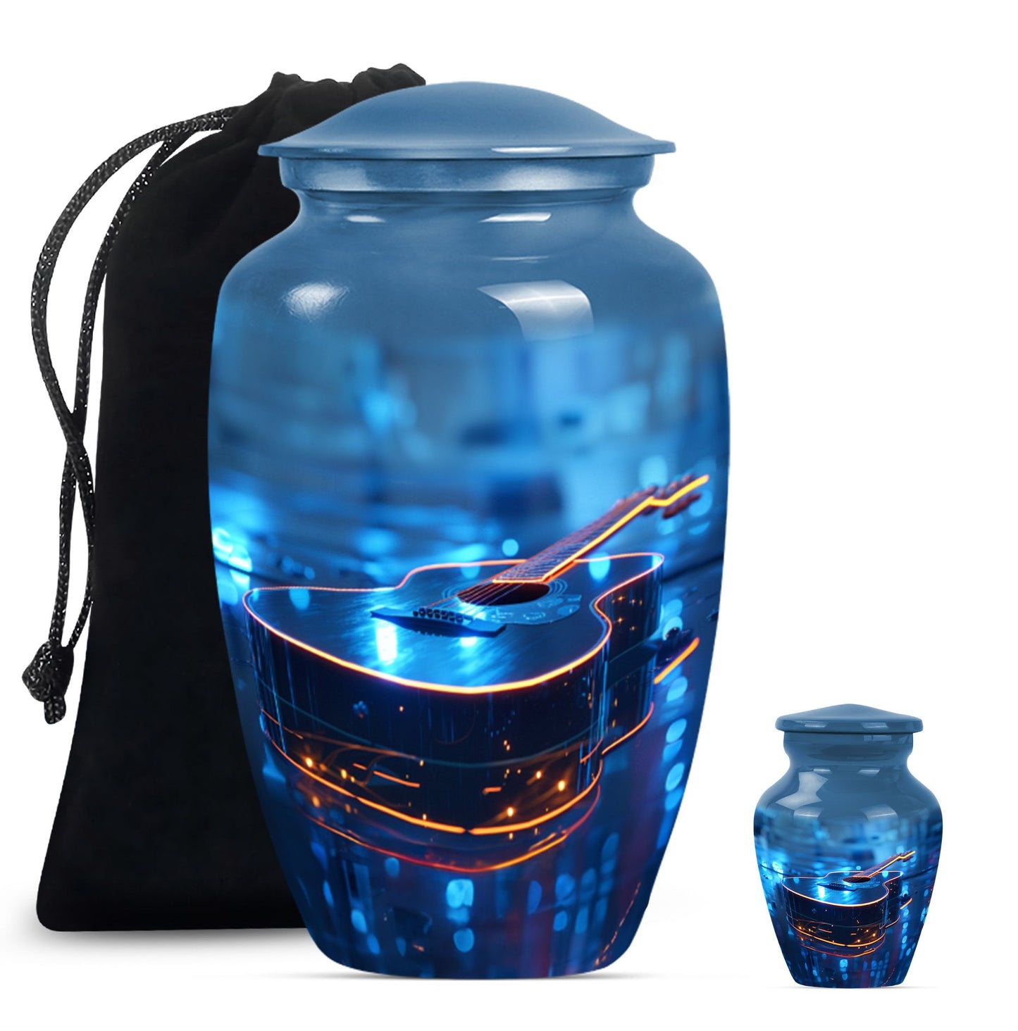 10-inch classic guitar urn for men's memorial, 