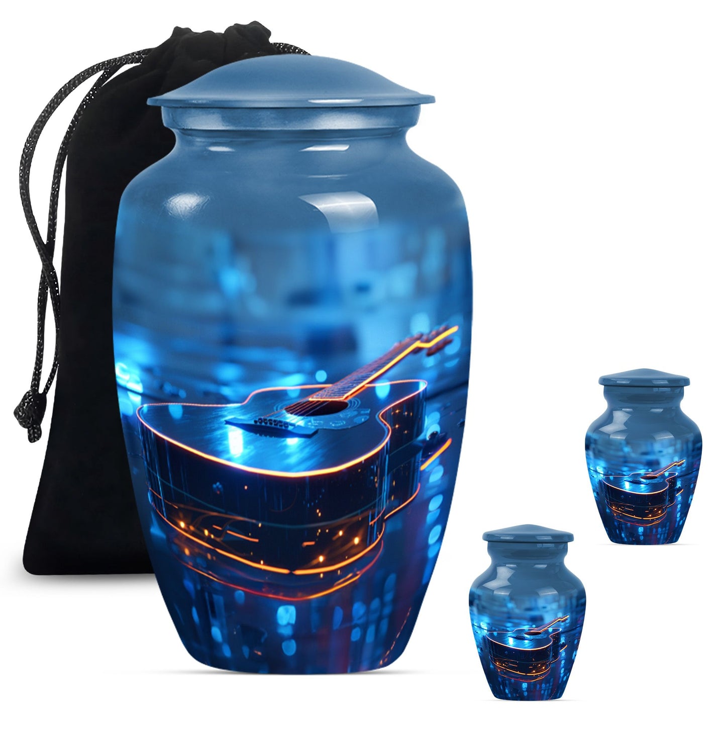 10-inch classic guitar urn for men's memorial, 
