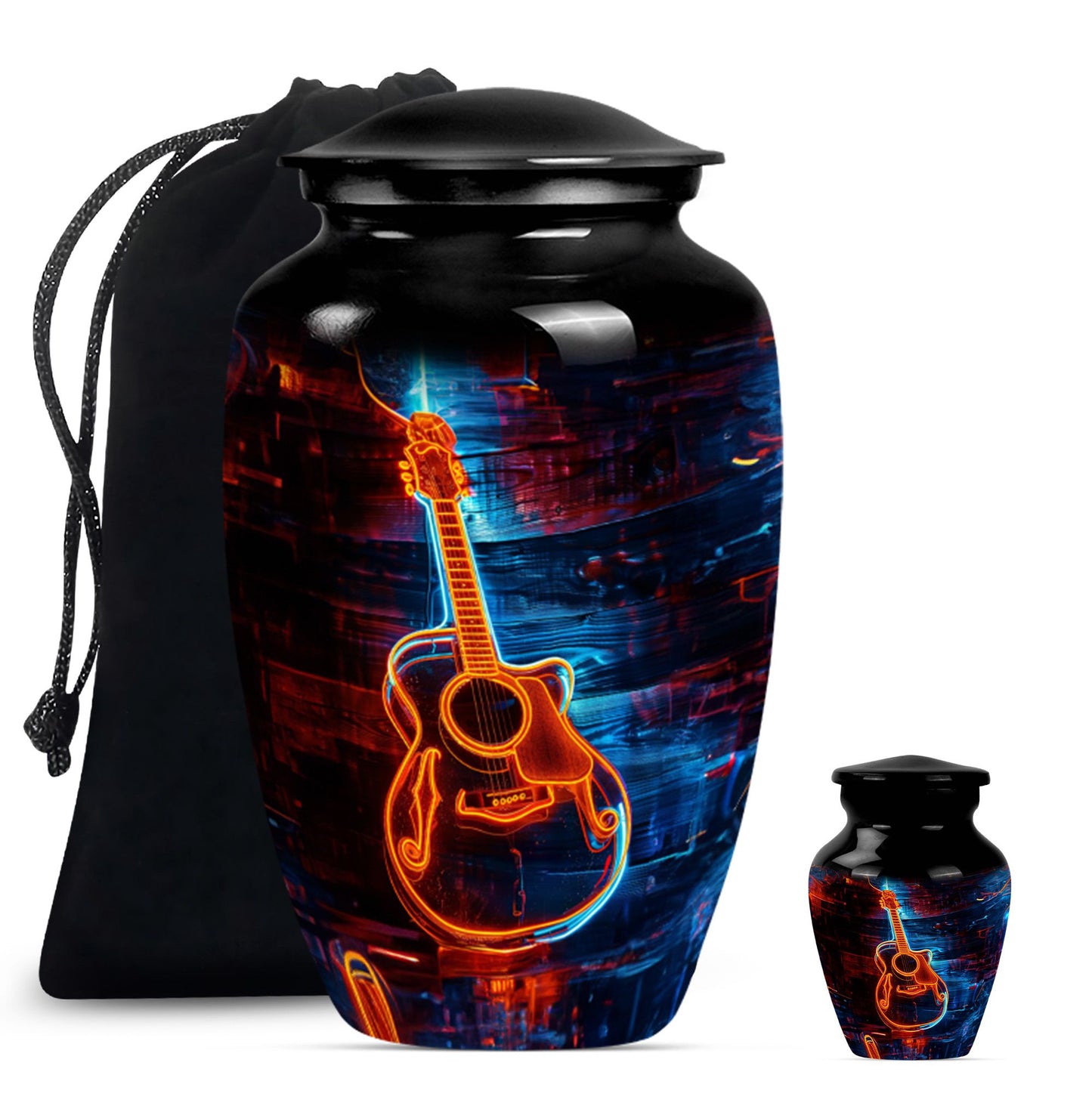 Personalized Guitar Cremation Urn for Human Ashes - 10-inch, 200 cu in - Yatskia