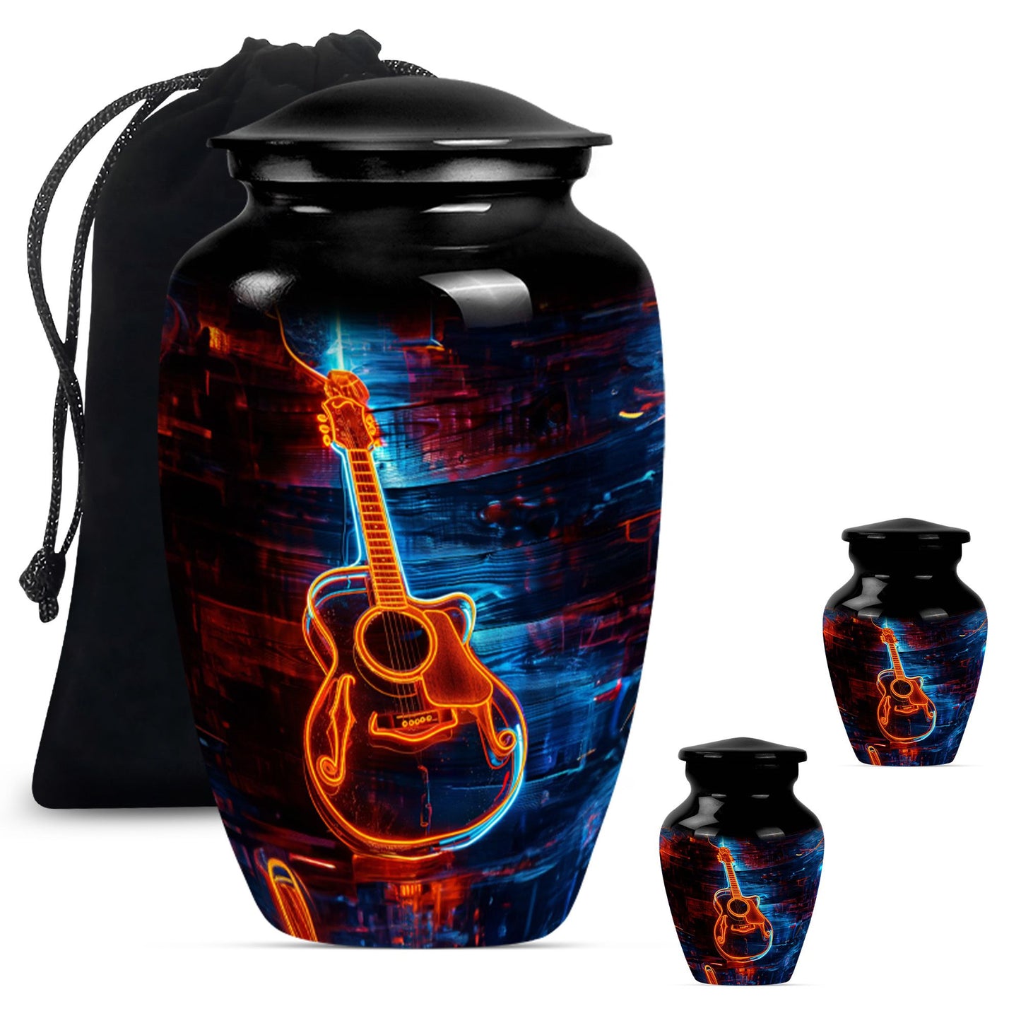 Personalized Guitar Cremation Urn for Human Ashes - 10-inch, 200 cu in - Yatskia