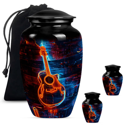 Personalized Guitar Cremation Urn for Human Ashes - 10-inch, 200 cu in - Yatskia