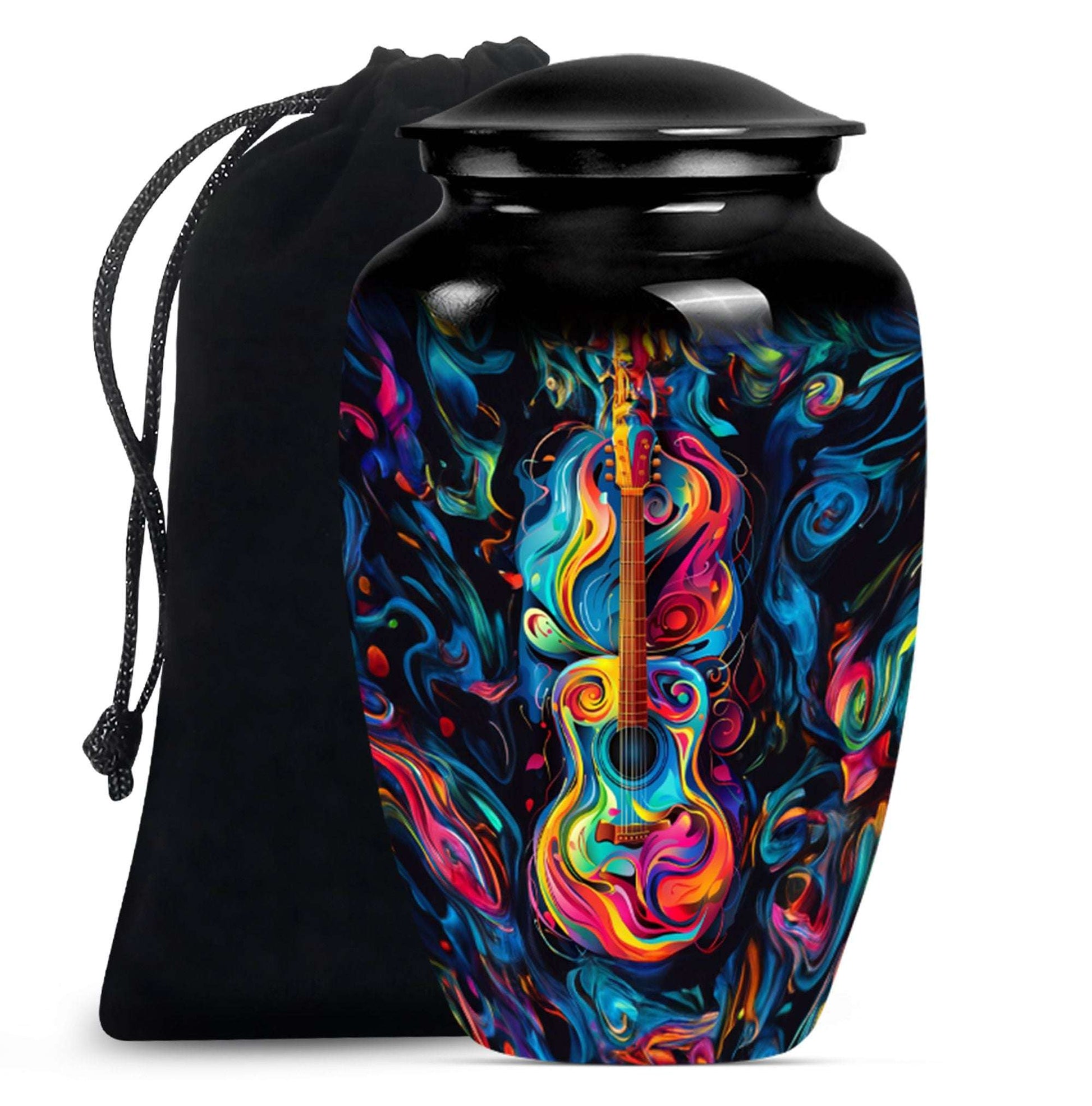 Guitar Cremation Urn for Music Lovers - Artistic 10 Inch Large Adult Urns