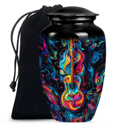 Guitar Cremation Urn for Music Lovers - Artistic 10 Inch Large Adult Urns