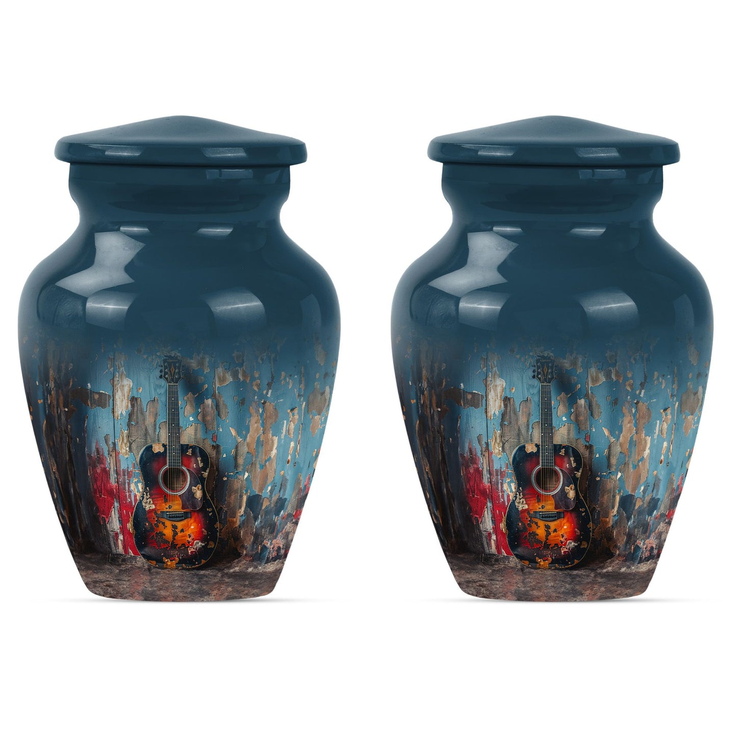 Personalized Guitar Keepsake Urn for Human Ashes - 10-inch, 200 cu in - Yatskia
