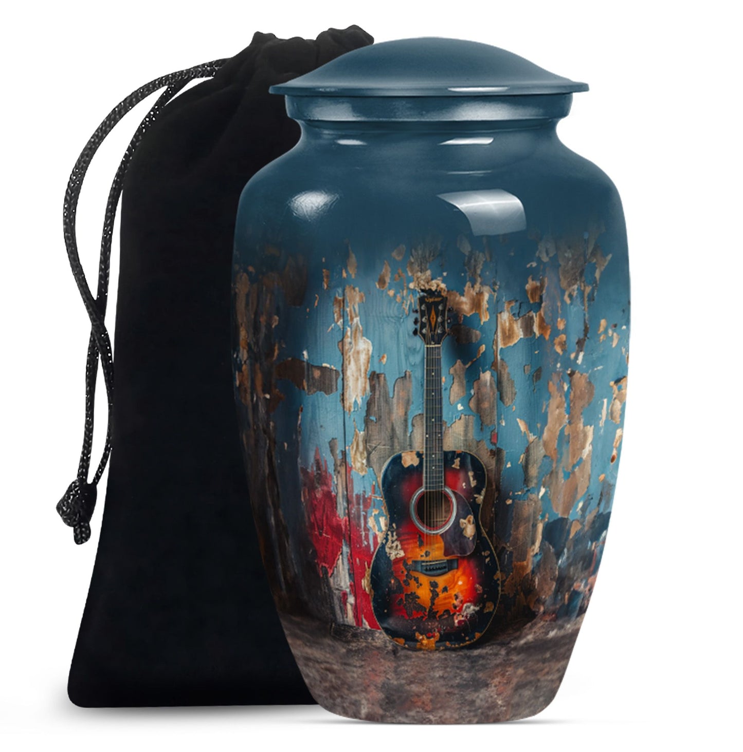 Personalized Guitar Keepsake Urn for Human Ashes - 10-inch, 200 cu in - Yatskia