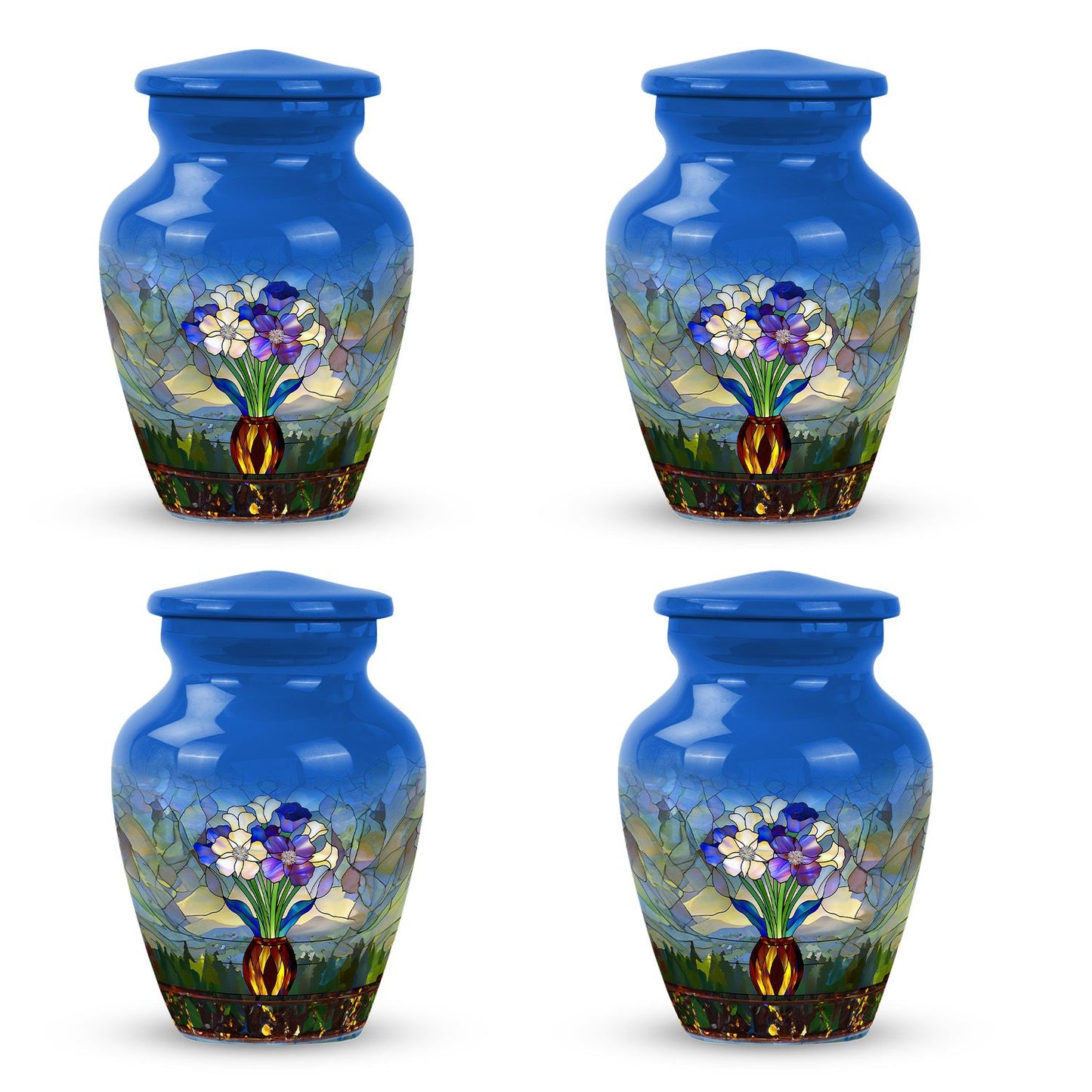 Glass Stained Glass Cremation Urn for Human Ashes - 10-inch, 200 cu in - Yatskia