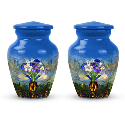 Glass Stained Glass Cremation Urn for Human Ashes - 10-inch, 200 cu in - Yatskia