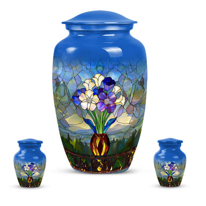 Glass Stained Glass Cremation Urn for Human Ashes - 10-inch, 200 cu in - Yatskia