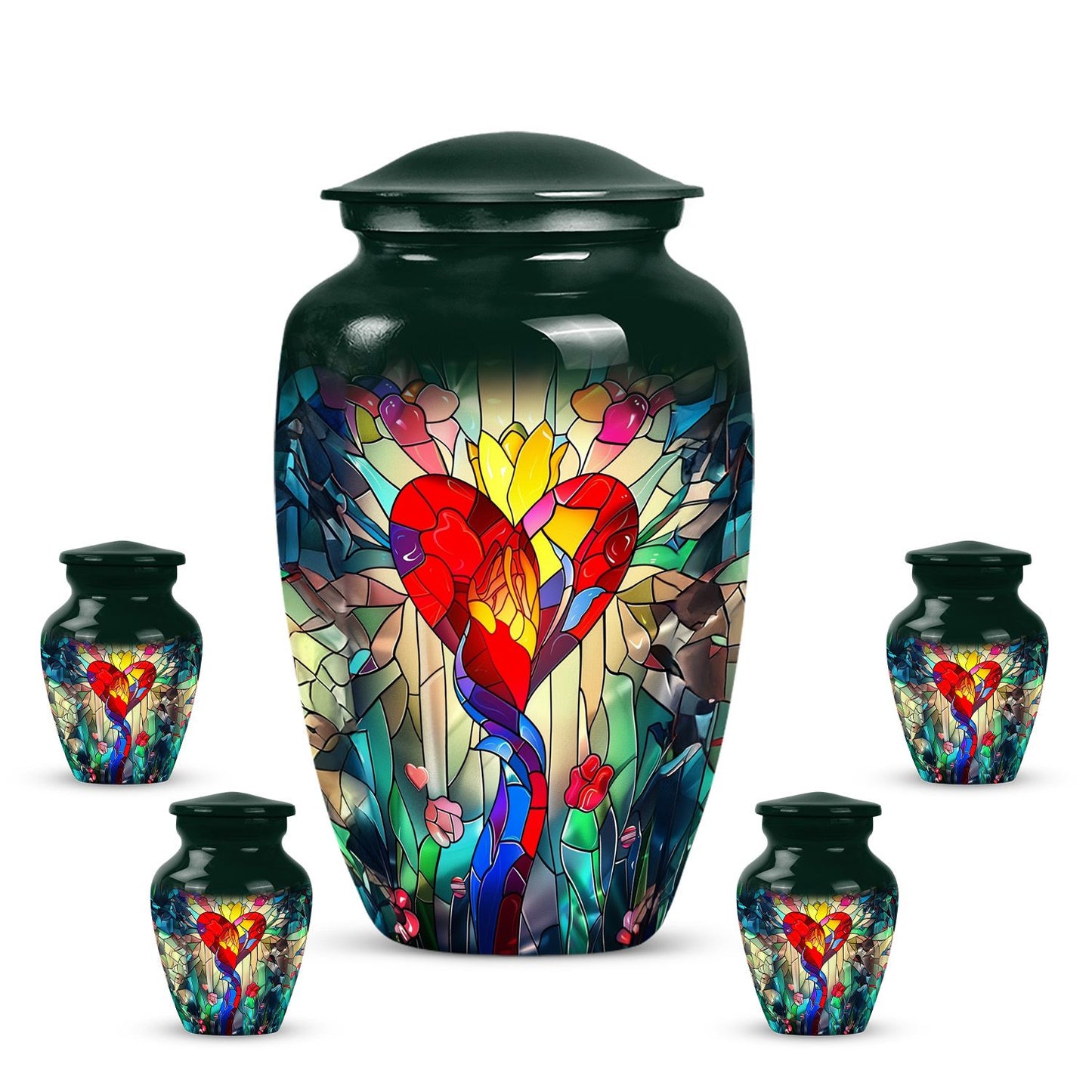 Glass Artistic Cremation Urn for Men - 10-inch, 200 cu in - Yatskia