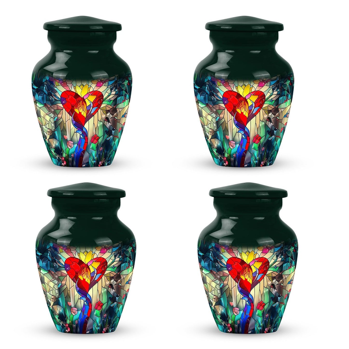 stained glass urn for ashes.