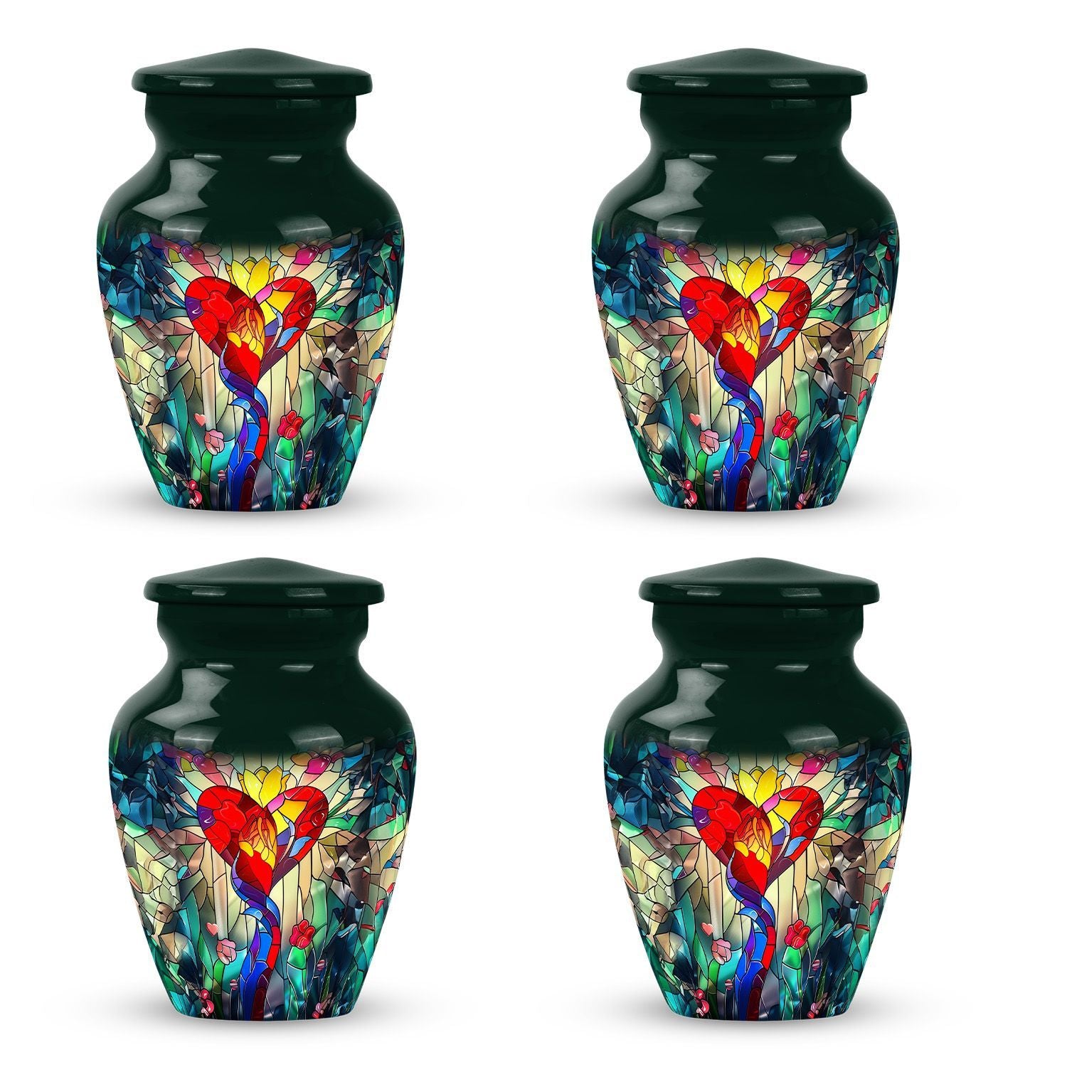 stained glass urn for ashes.