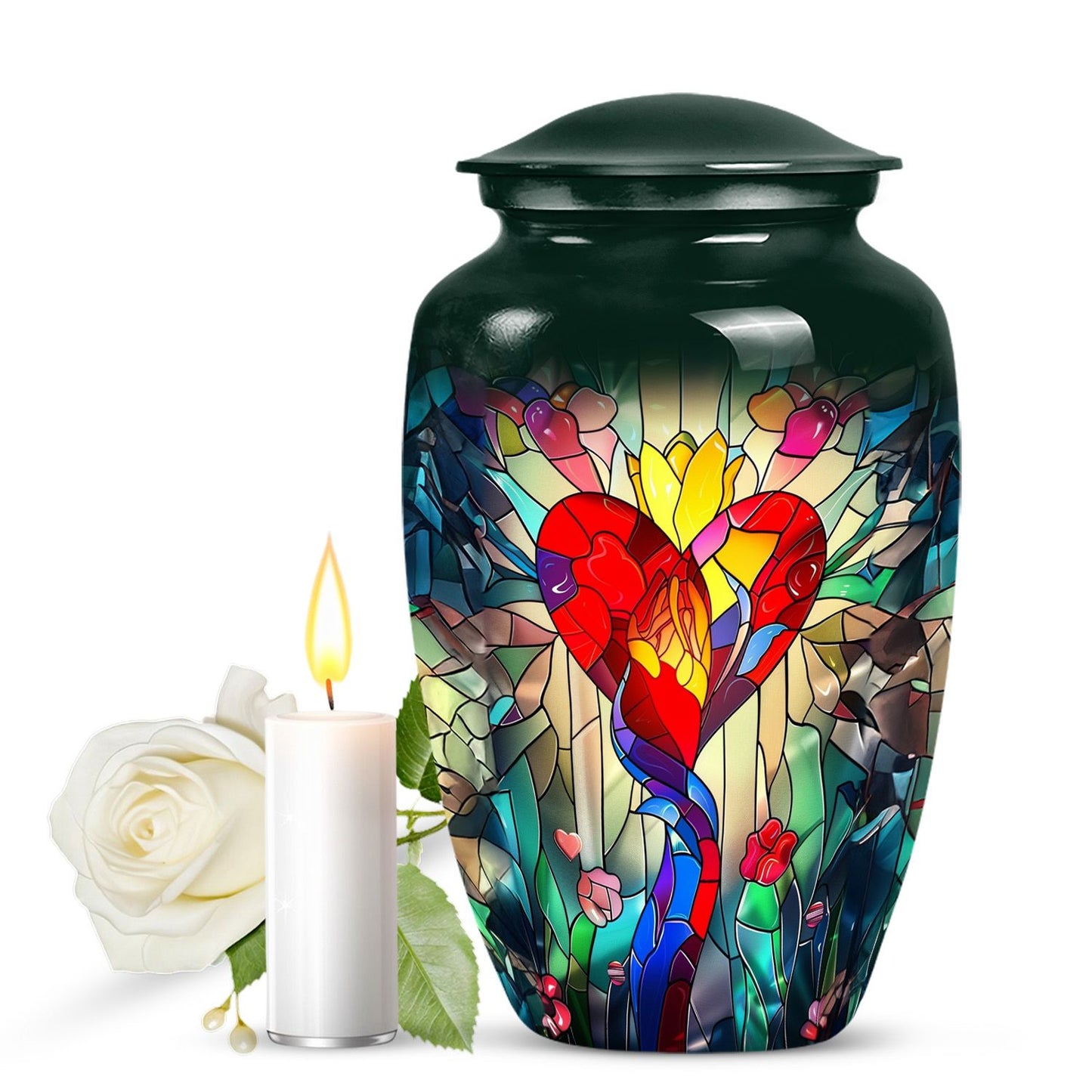 Glass Artistic Cremation Urn for Men - 10-inch, 200 cu in - Yatskia