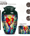 stained glass urn for ashes.