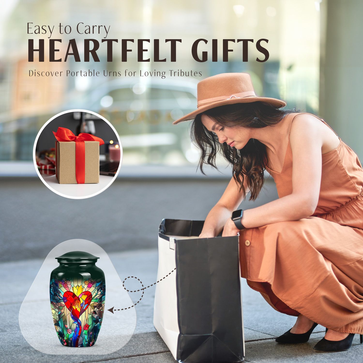 stained glass urn for ashes.